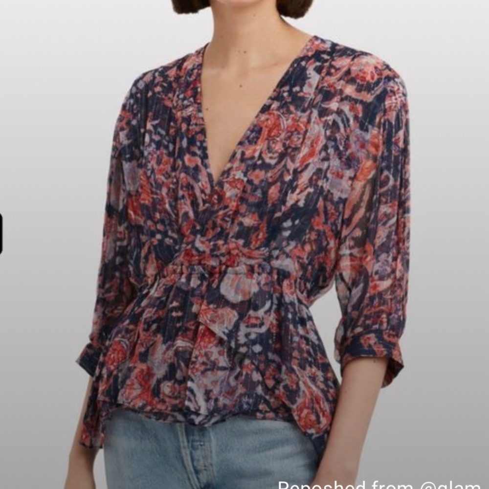 IRO Saola Floral Blouse Multi Medium Size 0-2 French size 34
